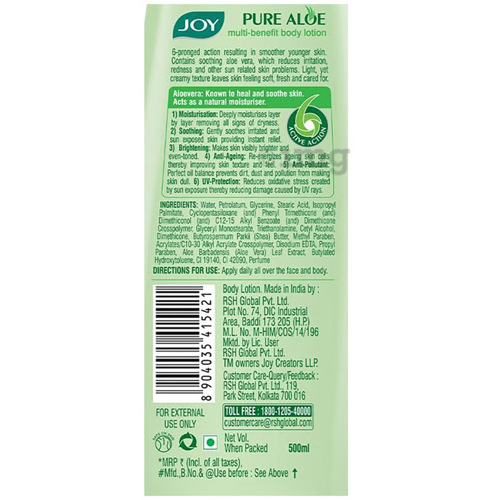 Joy 500ml Pure Aloe Body Lotion