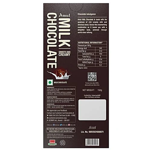 Amul Milk Chocolate 150g