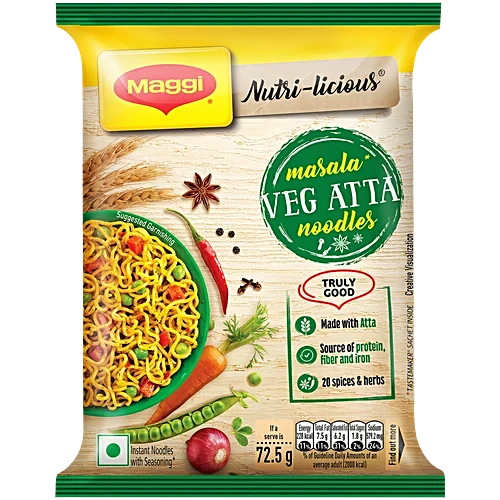 Maggi Veg Atta Noodles 72g ( with FREE Maggi Masala )