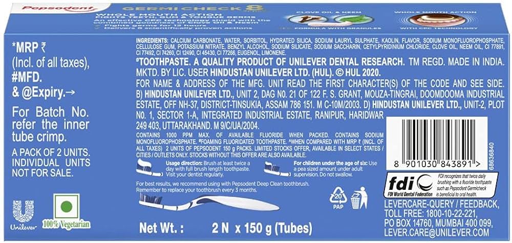 Pepsodent Toothpaste 150g