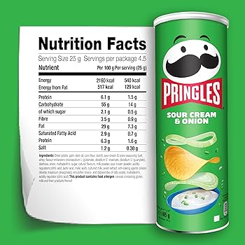 Pringles Sour Cream & onion 102g