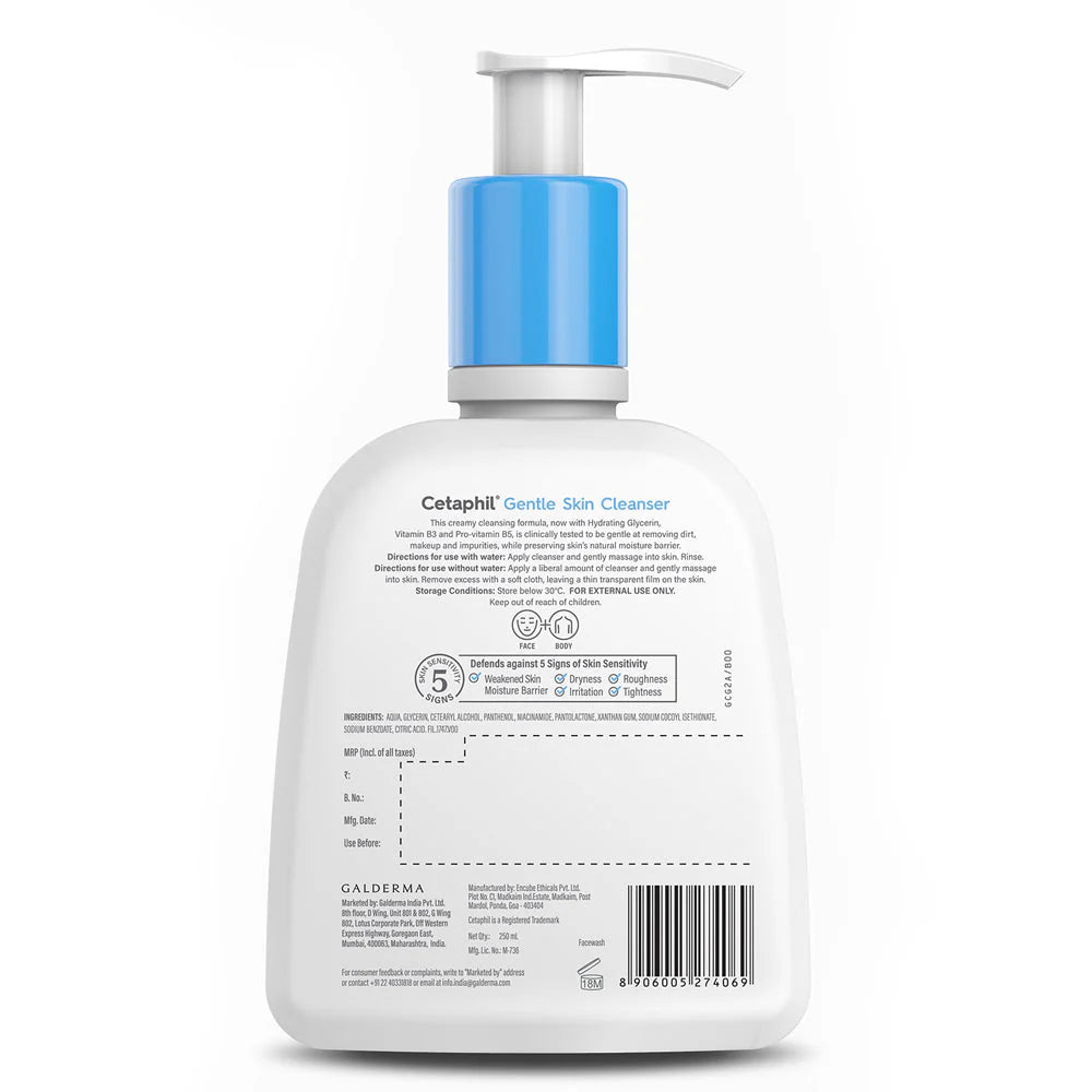 Cetaphil Gentle Cleanser 250ml Face Wash)