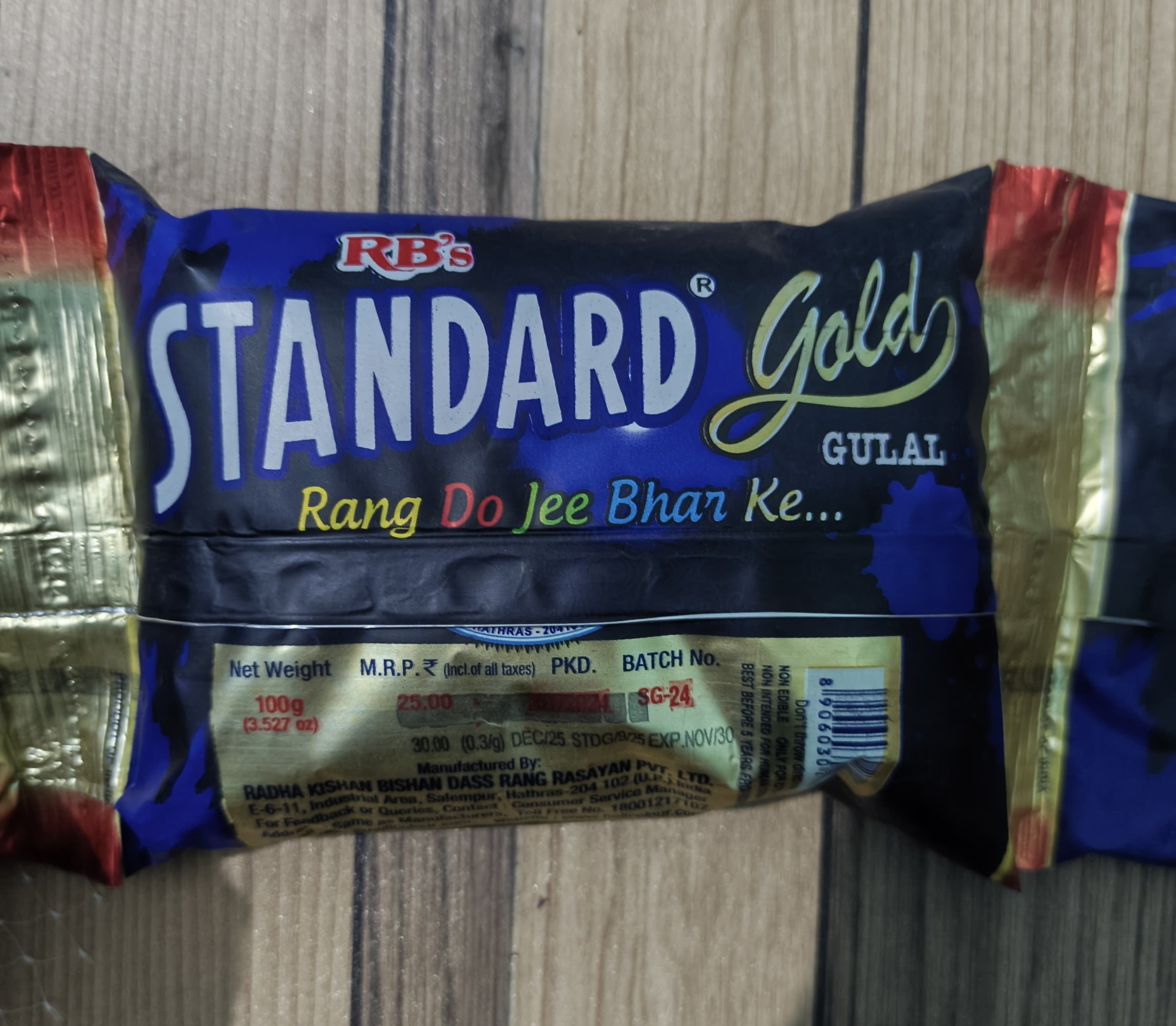 Standard Gold Gulal Blue colour