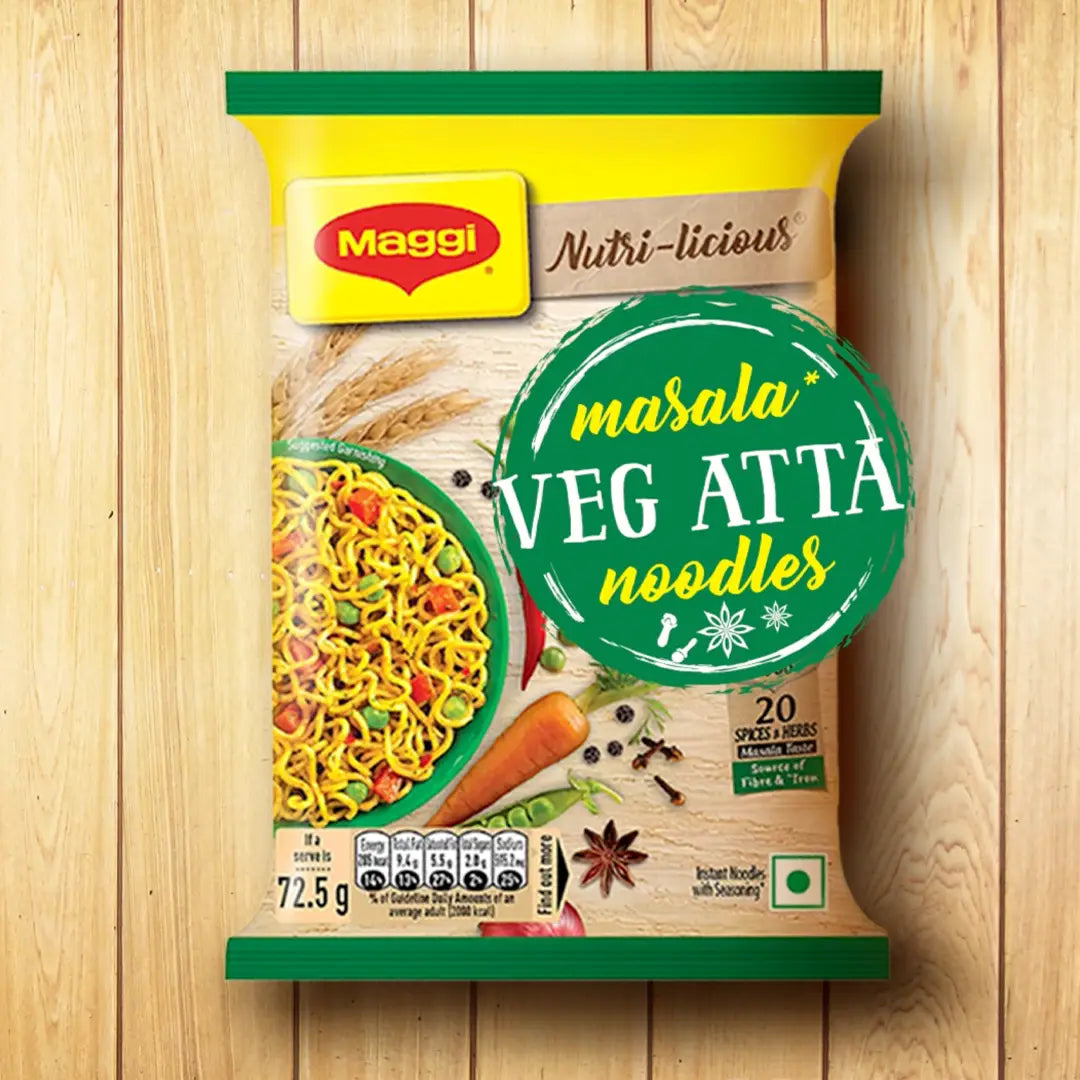 Maggi Veg Atta Noodles 72g ( with FREE Maggi Masala )