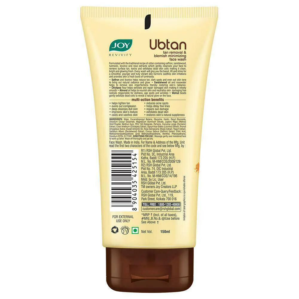 Joy Ubtan Tan Removal Face Wash 150ml